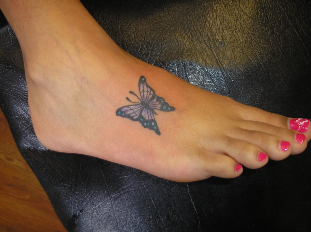 Butterfly Tattoo on Foot - wide 6