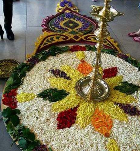 rangoli with flowers