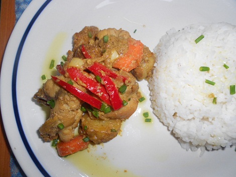 chicken curry with coconut milk_