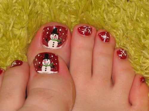 christmas toe nail designs