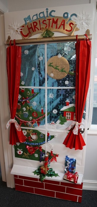 Diy Door Decoration For Christmas Cathy