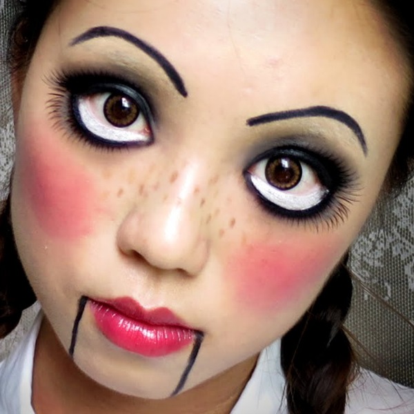Easy Creepy Doll Halloween Makeup Tutorials – Cathy